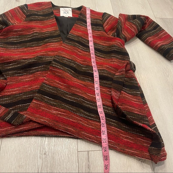 JACK by BB DAKOTA Lined Long Sleeve Tie Belt Open Wrap Tweed Sweater Blazer L - Picture 11 of 11